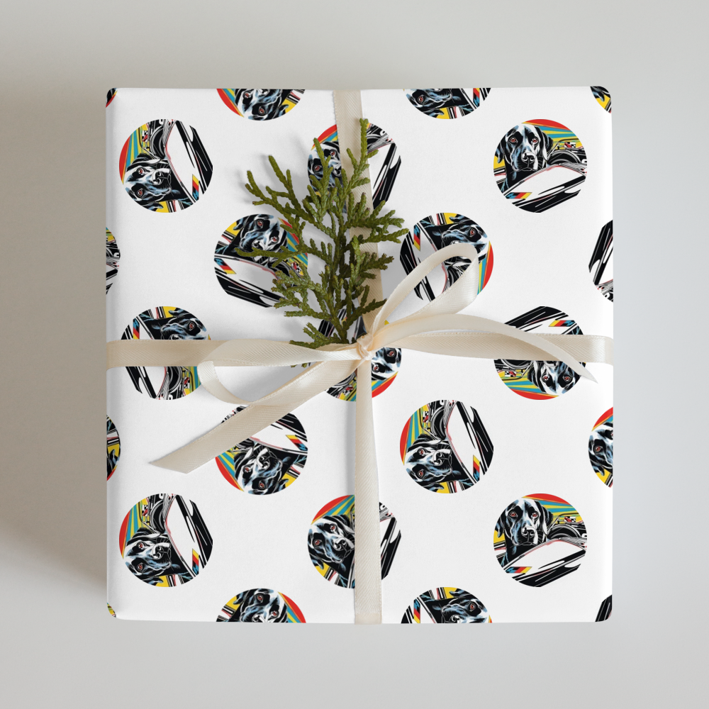 PugMug Custom Black Labrador Retriever Wrapping Paper