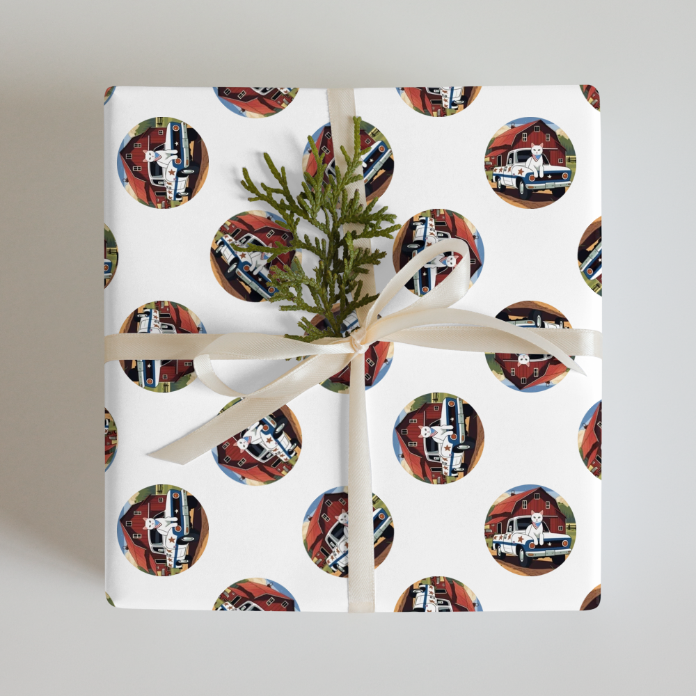 PugMug Custom White Companion Cat Wrapping Paper