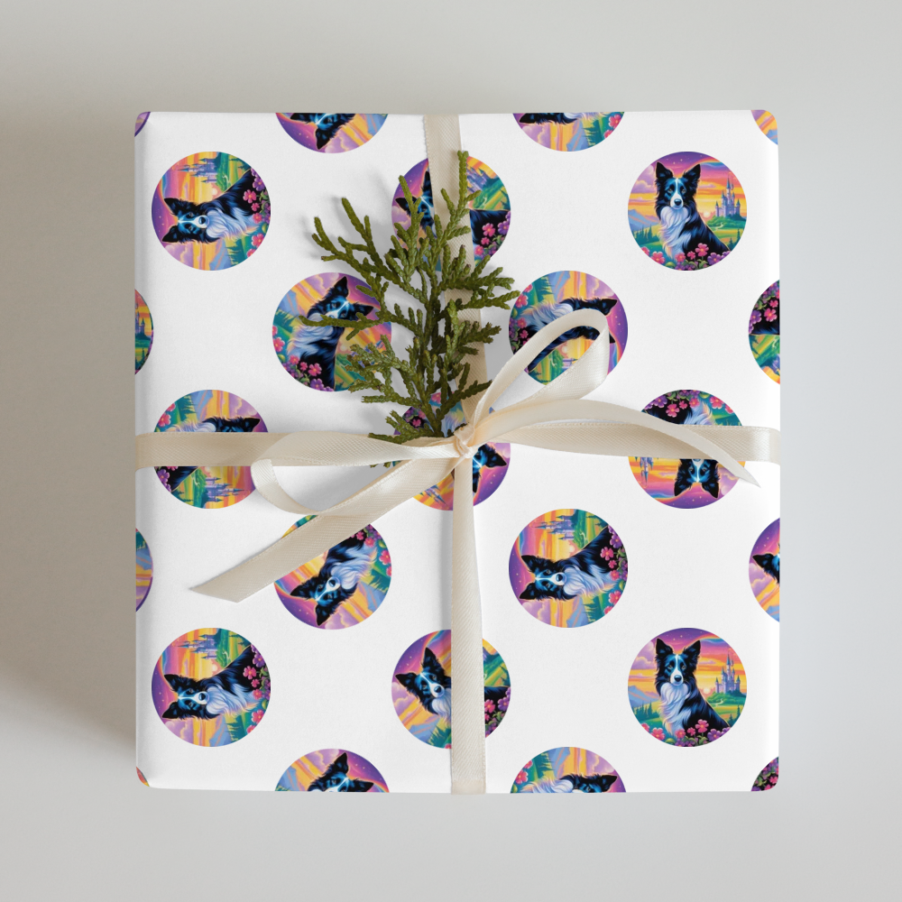 PugMug Custom Border Collie Wrapping Paper