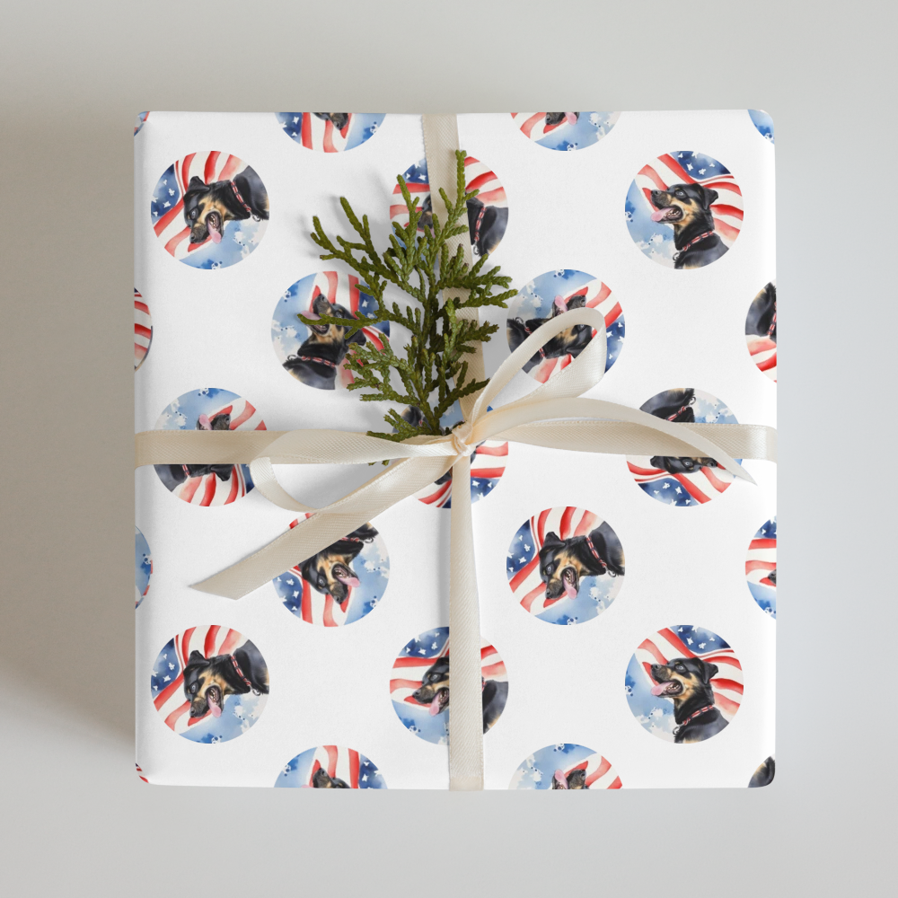 PugMug Custom Blue Wrapping Paper