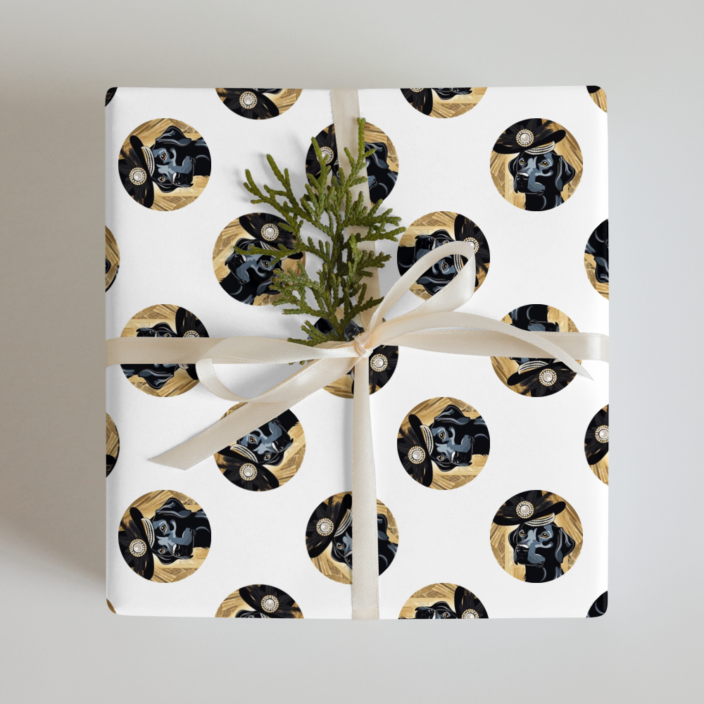 PugMug Custom Black Labrador Retriever Wrapping Paper