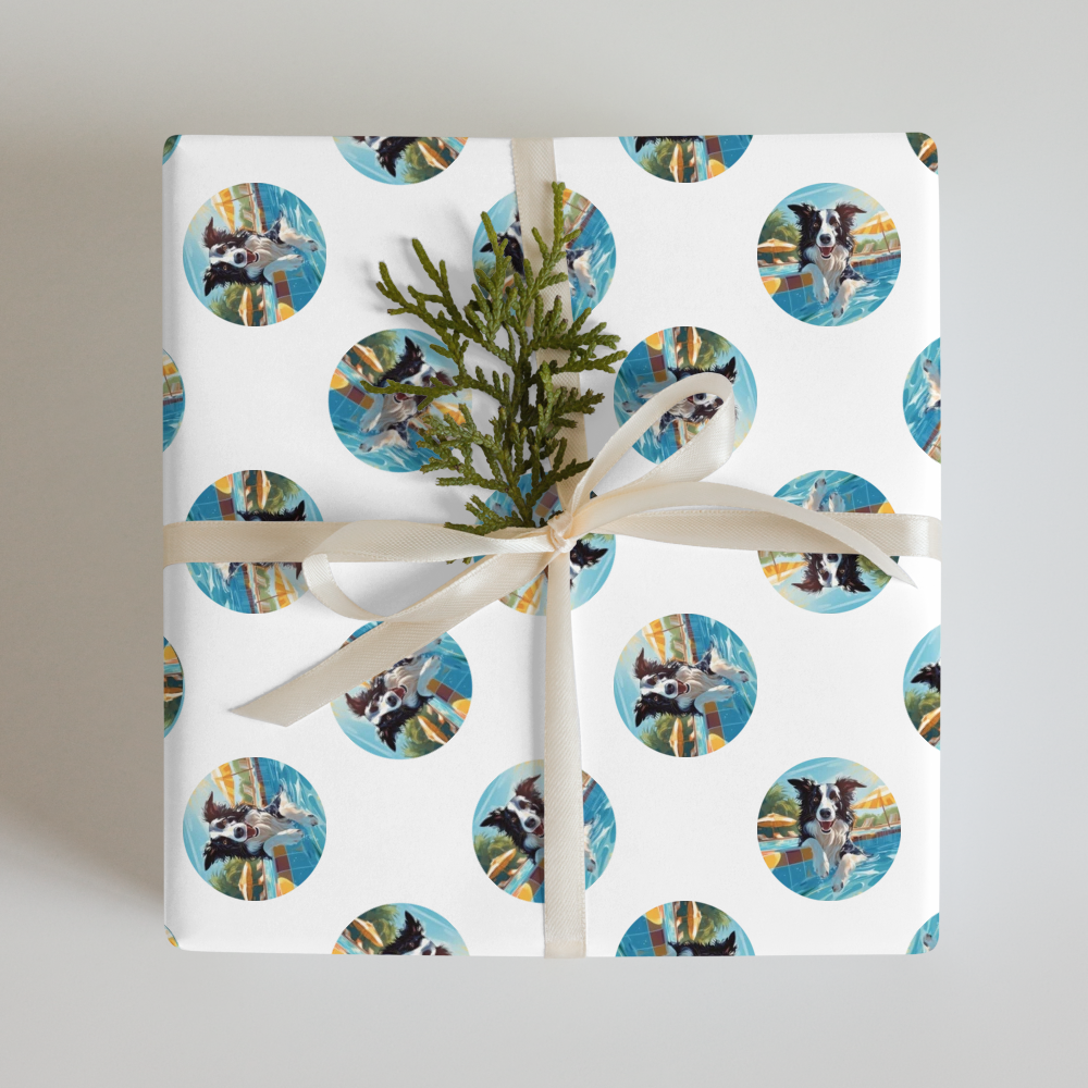 PugMug Custom Border Collie Wrapping Paper