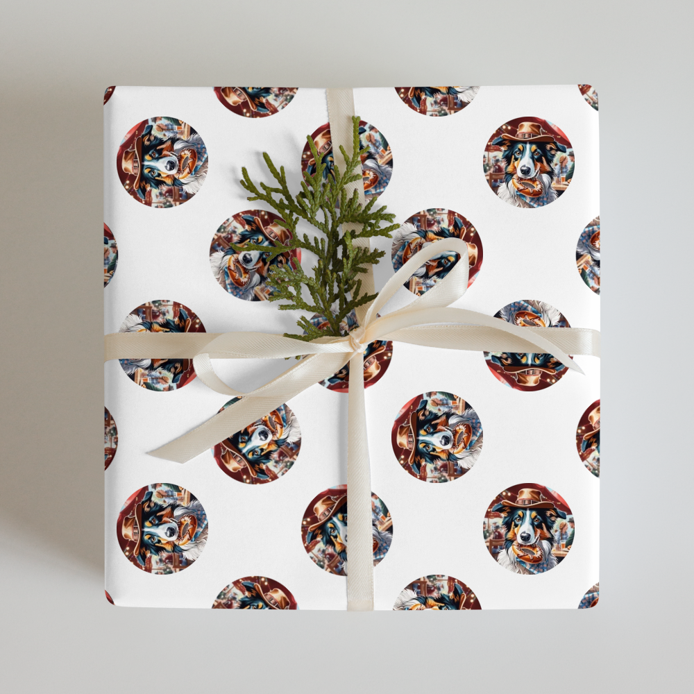 PugMug Custom Border Collie Wrapping Paper