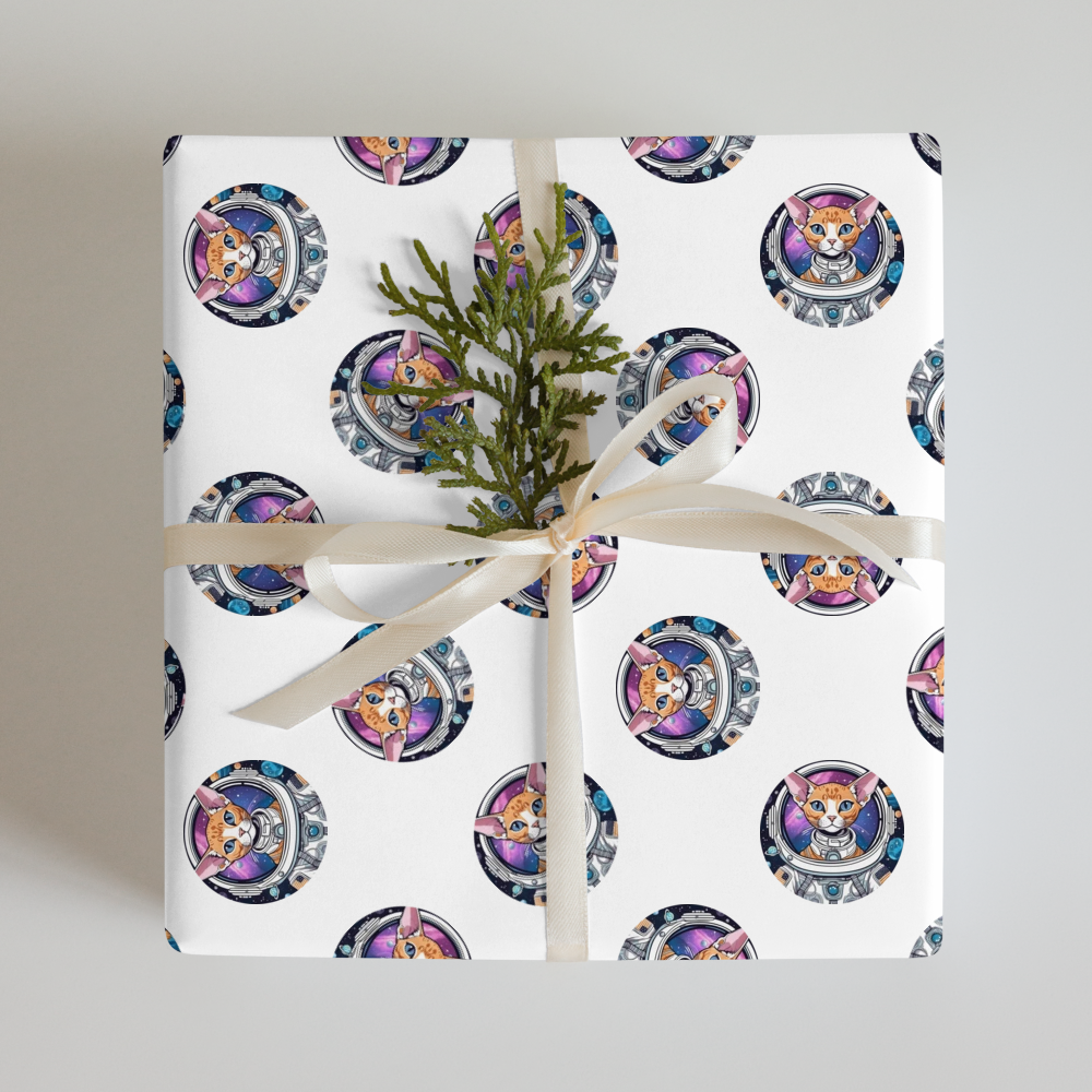 PugMug Custom Tabby Devon Rex Cat Wrapping Paper