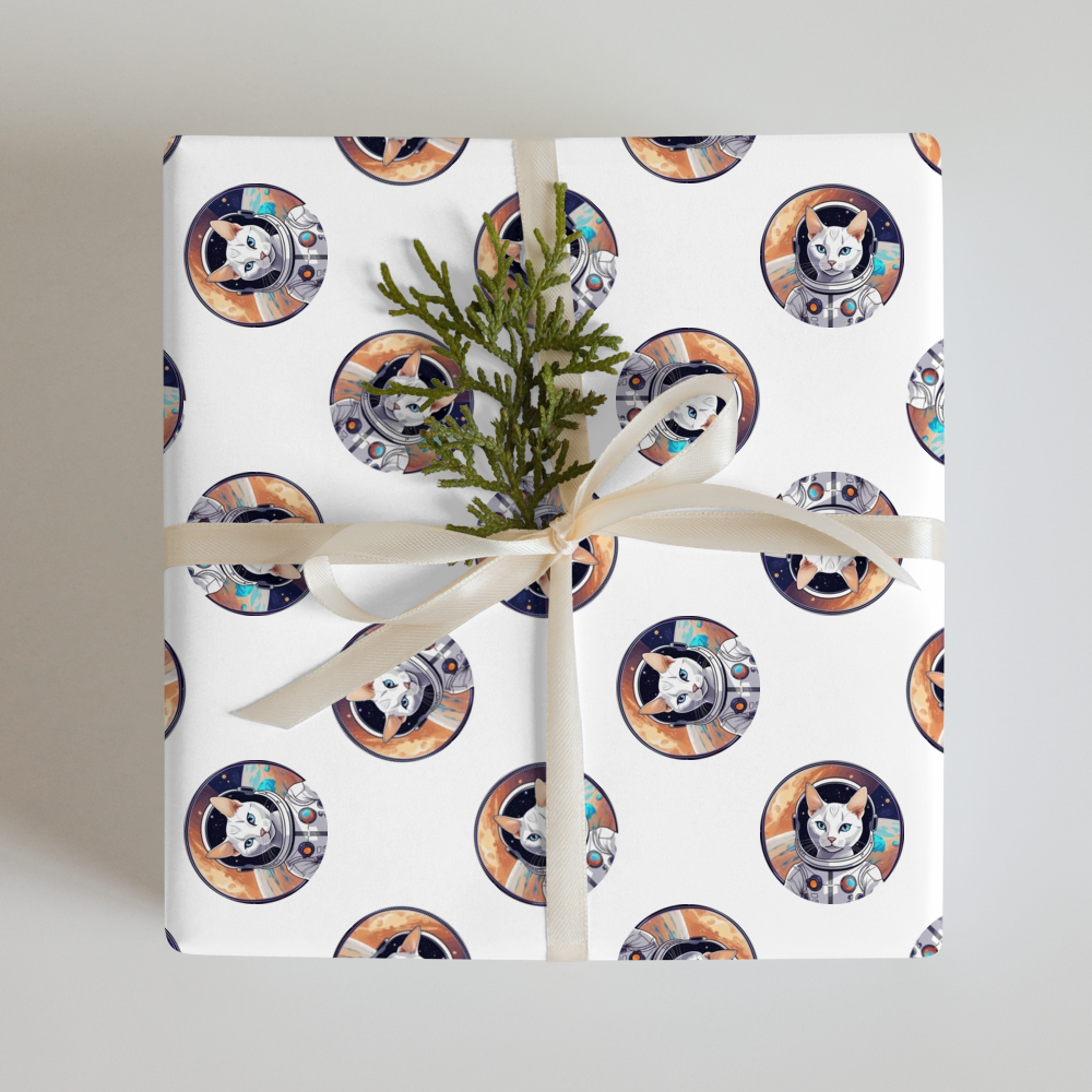 PugMug Custom White Abyssinian Cat Wrapping Paper