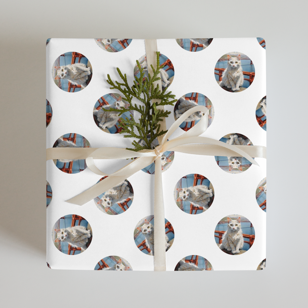 PugMug Custom White Companion Cat Wrapping Paper