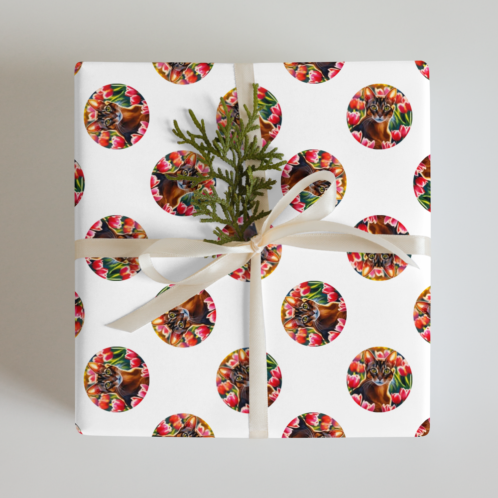 PugMug Custom Tabby Abyssinian Cat Wrapping Paper