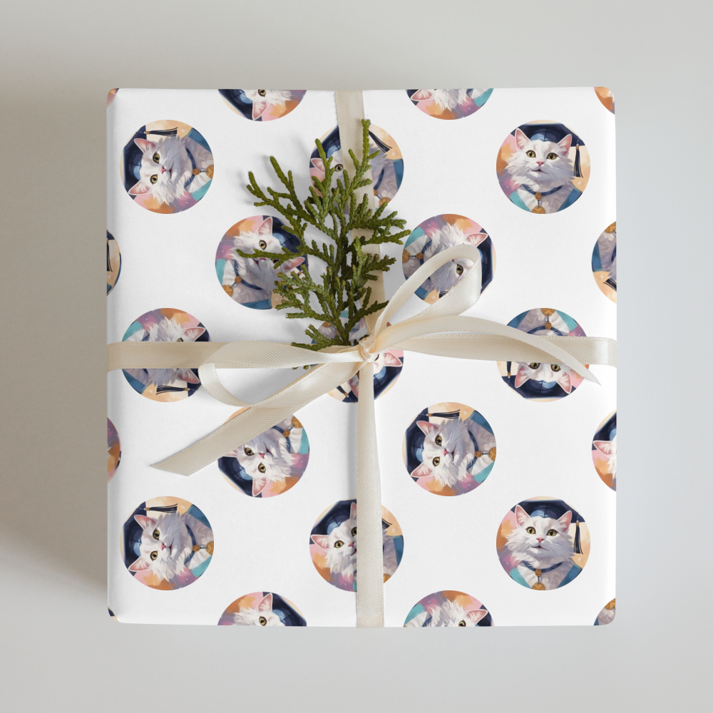 PugMug Custom White Companion Cat Wrapping Paper