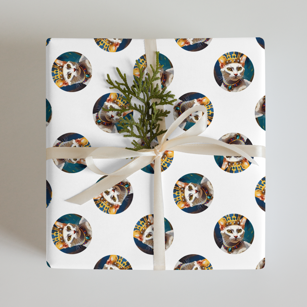 PugMug Custom White Abyssinian Cat Wrapping Paper