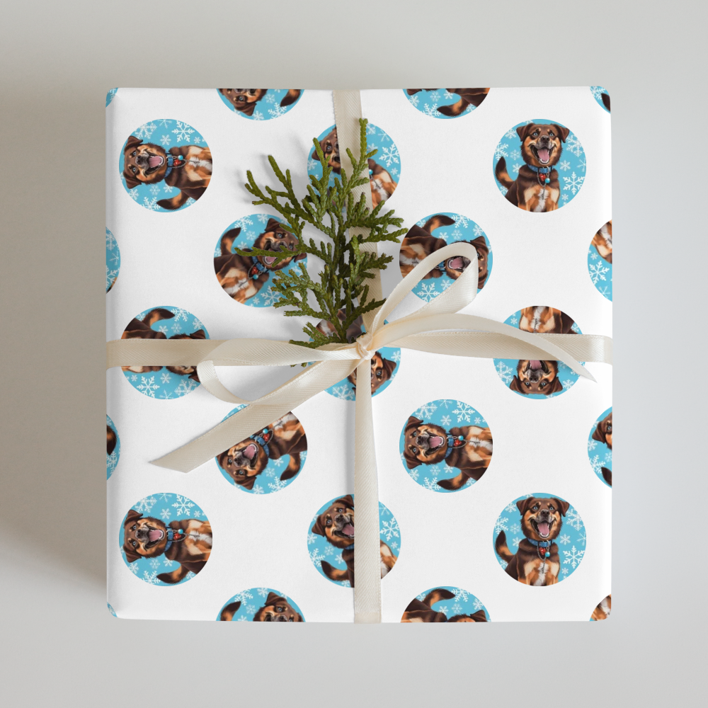 PugMug Custom Blue Wrapping Paper