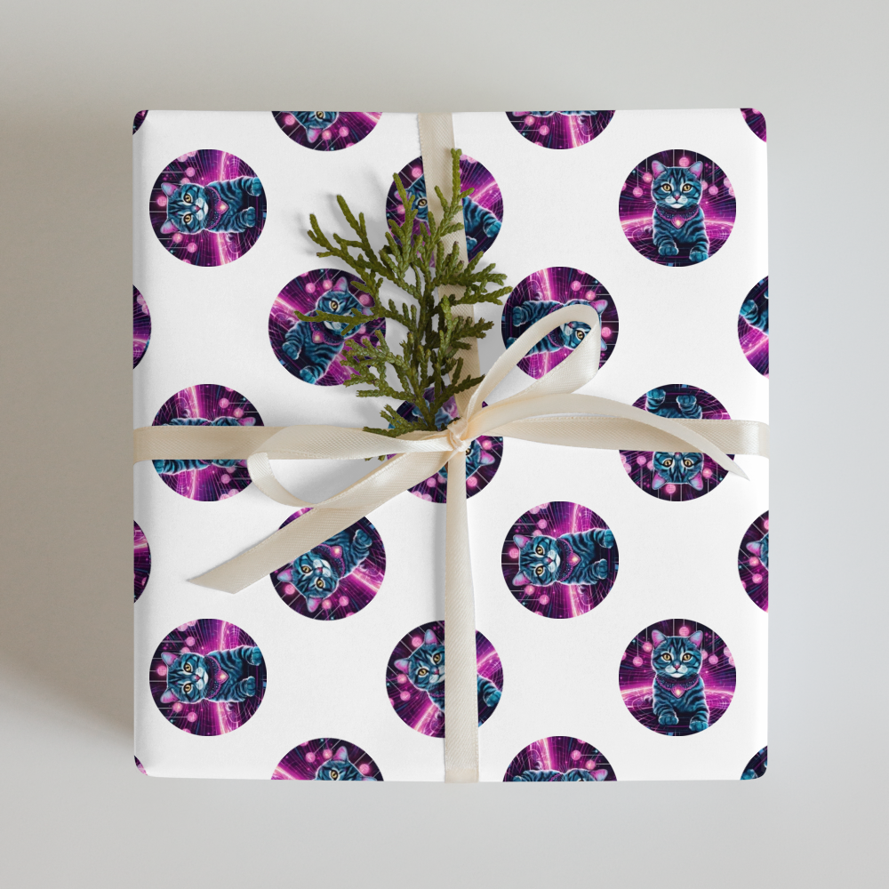 PugMug Custom Tabby Scottish Fold Cat Wrapping Paper