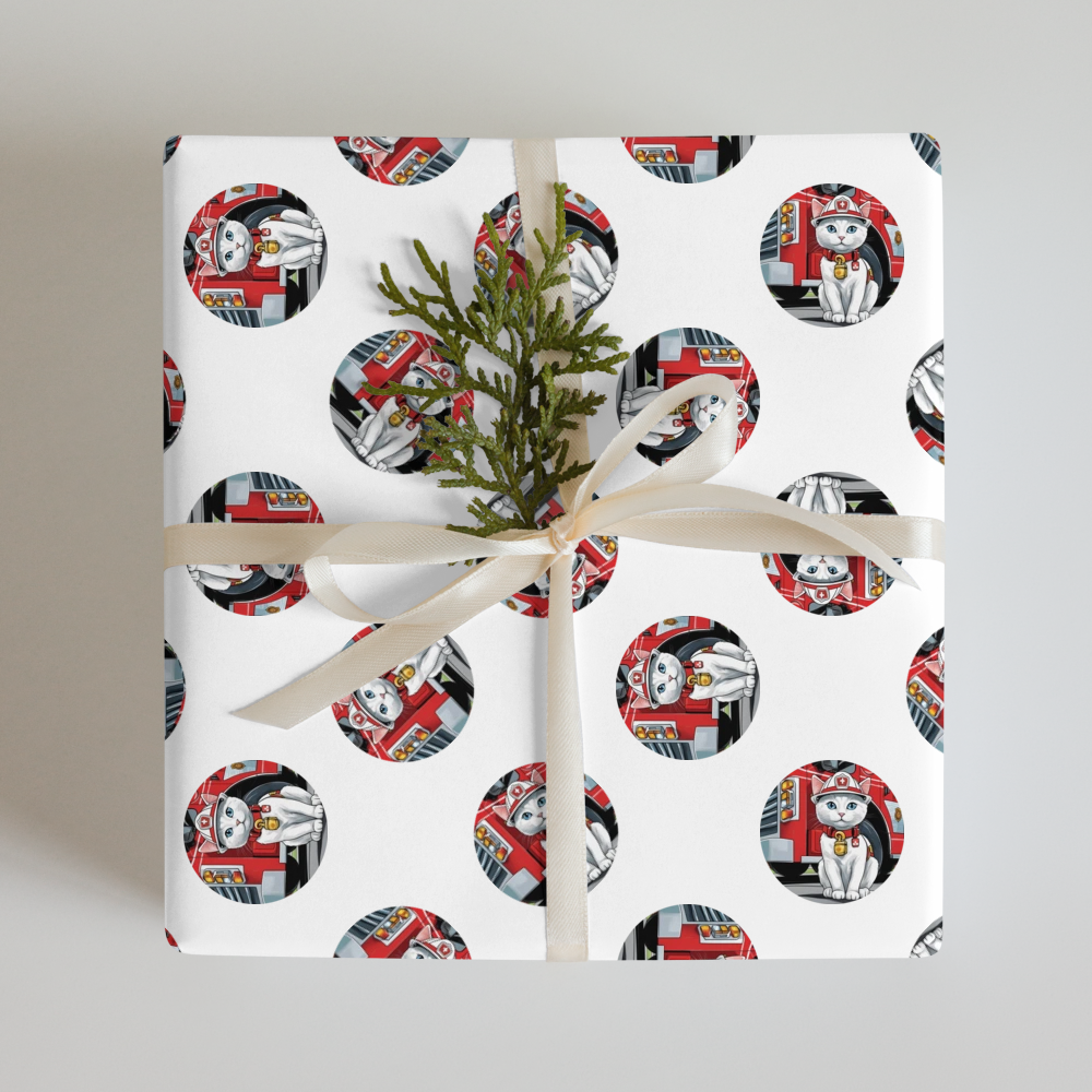 PugMug Custom White Companion Cat Wrapping Paper