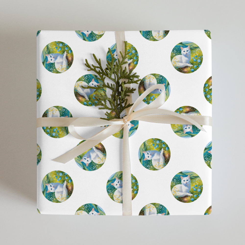 PugMug Custom White Companion Cat Wrapping Paper