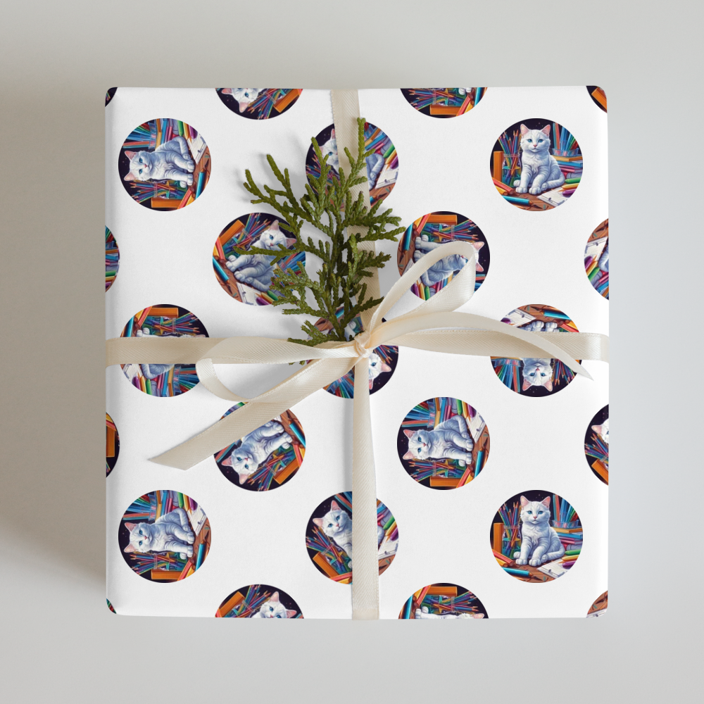PugMug Custom White Companion Cat Wrapping Paper