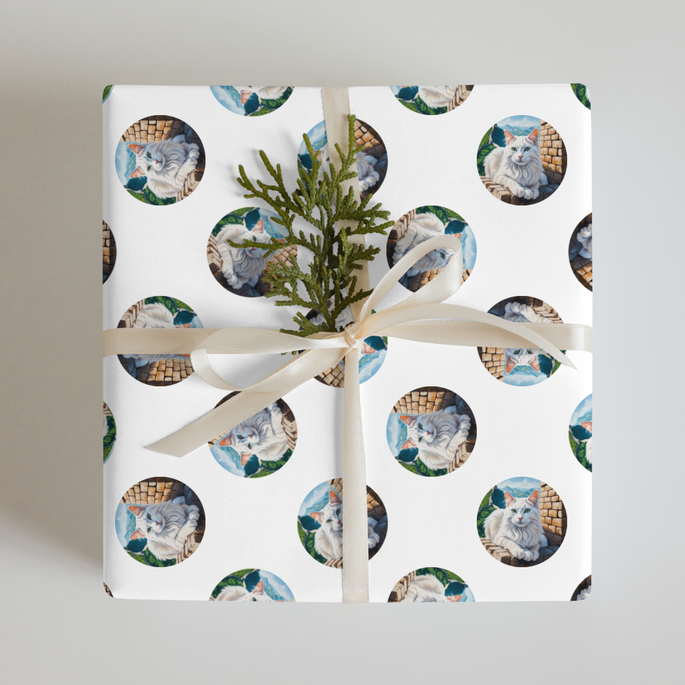 PugMug Custom White Companion Cat Wrapping Paper