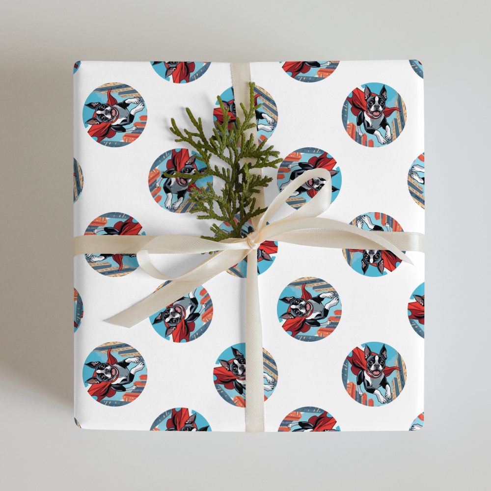 PugMug Custom Boston Terrier Wrapping Paper