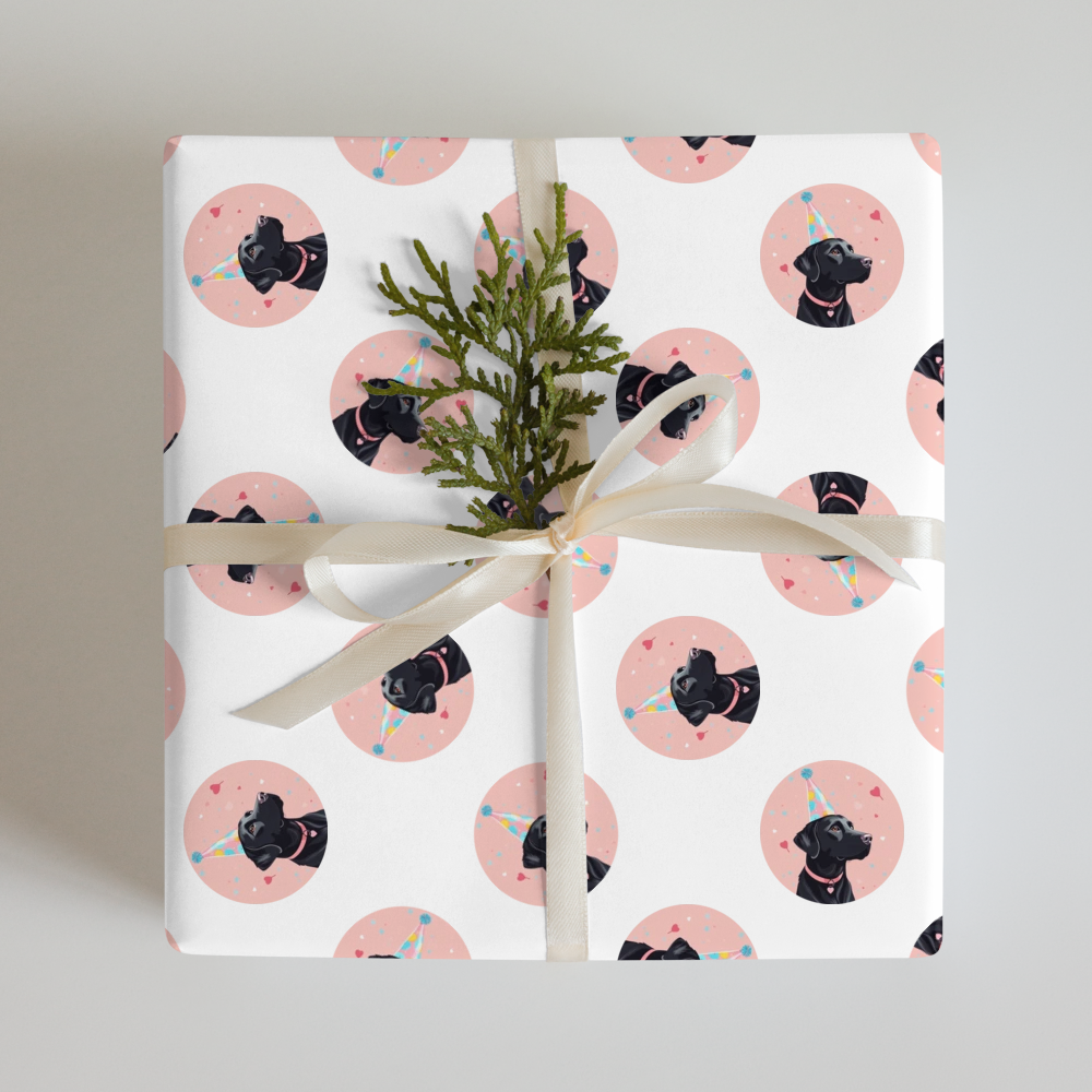 PugMug Custom Black Labrador Retriever Wrapping Paper