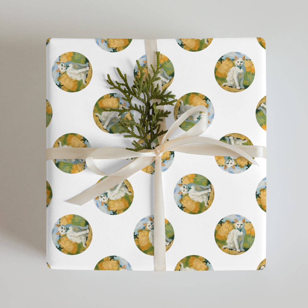 PugMug Custom White Companion Cat Wrapping Paper