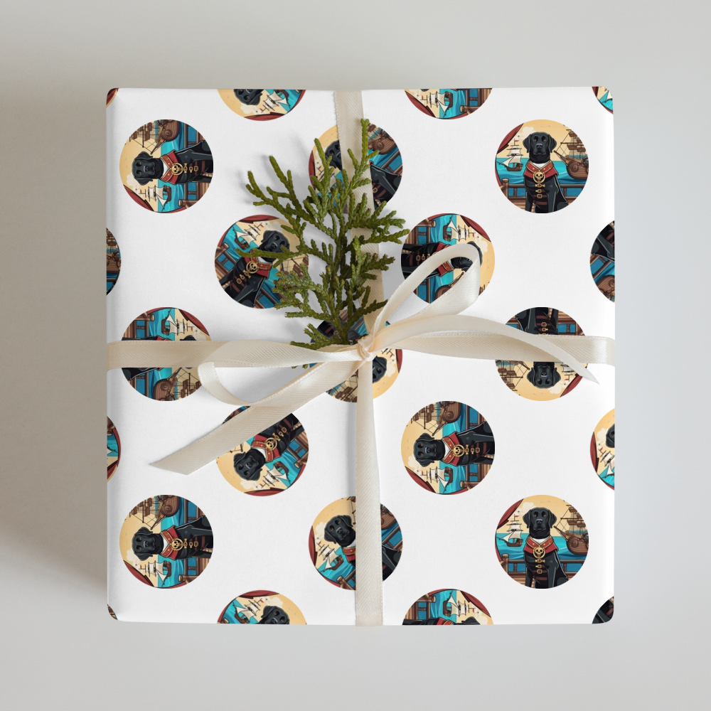PugMug Custom Black Labrador Retriever Wrapping Paper