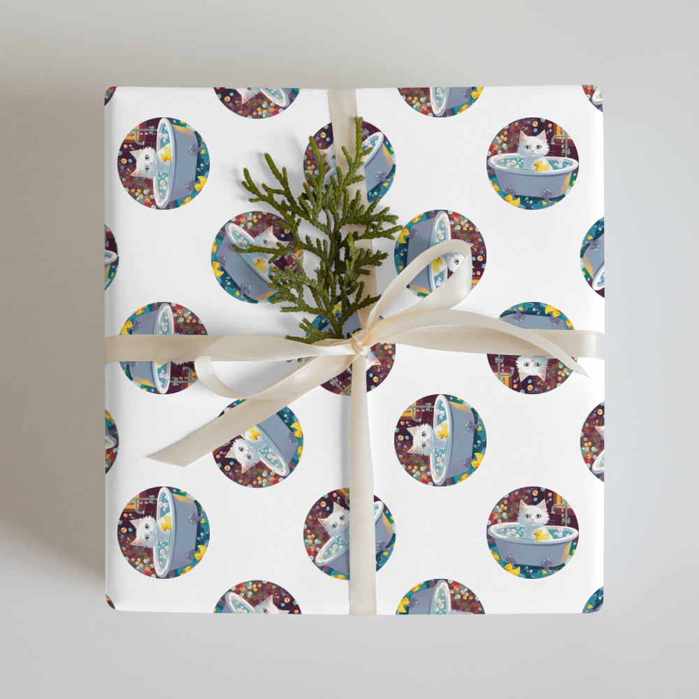 PugMug Custom White Companion Cat Wrapping Paper