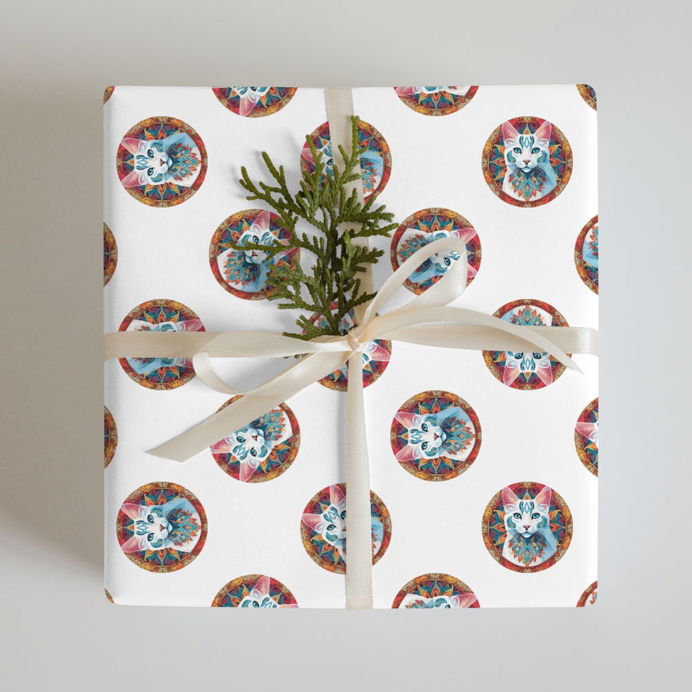 PugMug Custom White Companion Cat Wrapping Paper