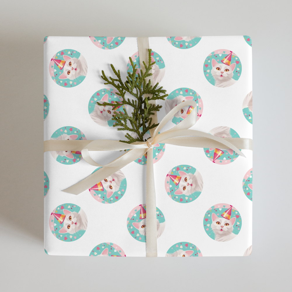 PugMug Custom White Companion Cat Wrapping Paper