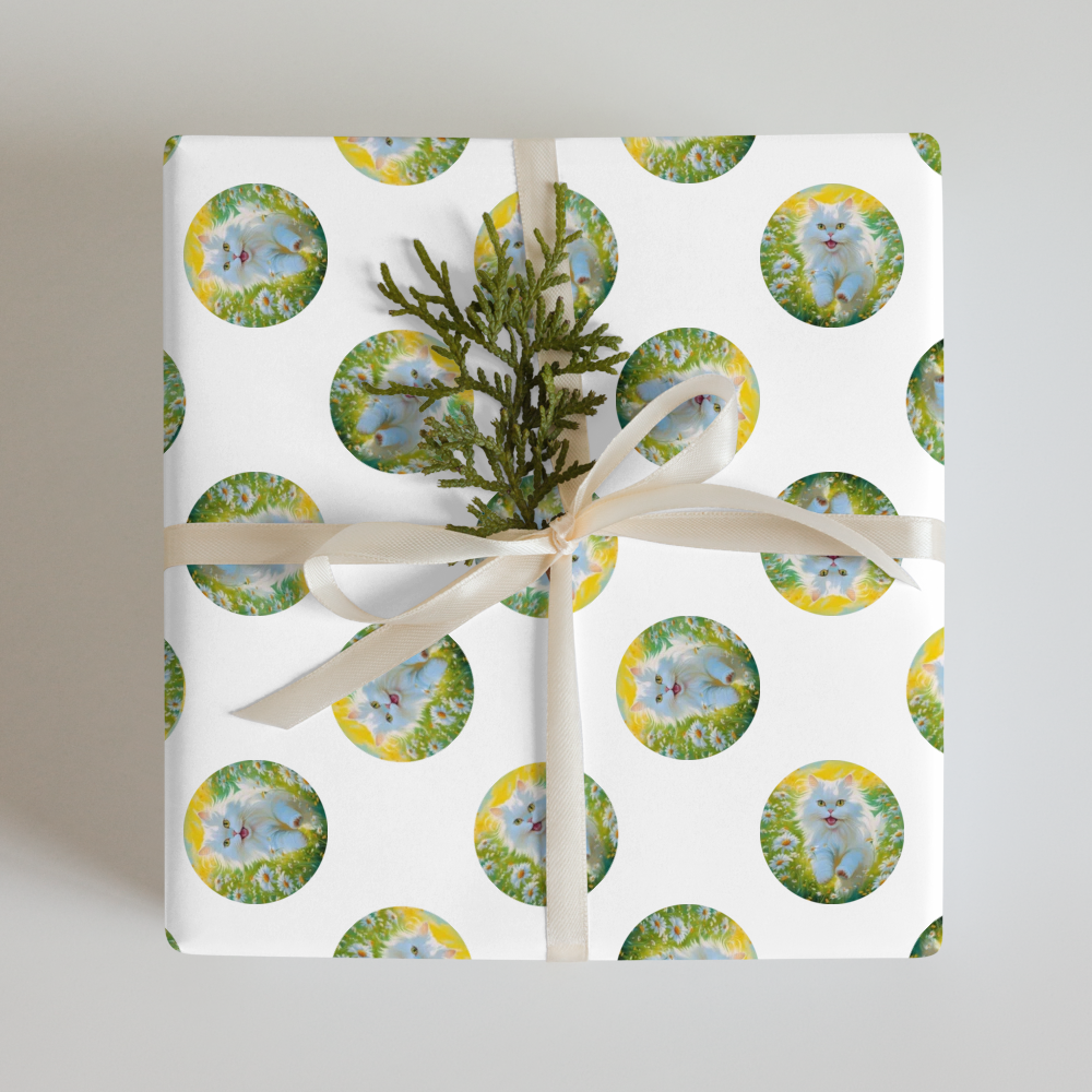 PugMug Custom White Persian Cat Wrapping Paper