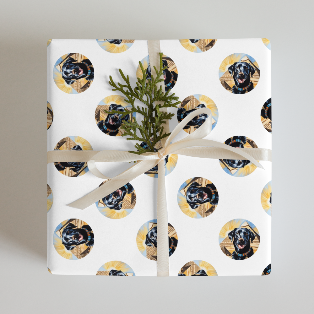 PugMug Custom Black Labrador Retriever Wrapping Paper