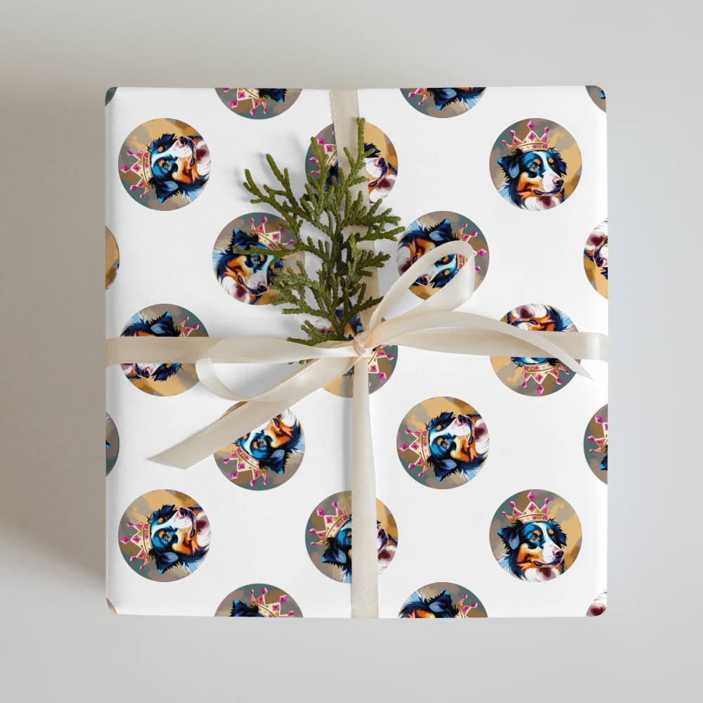 PugMug Custom Australian Shepherd Dog Wrapping Paper