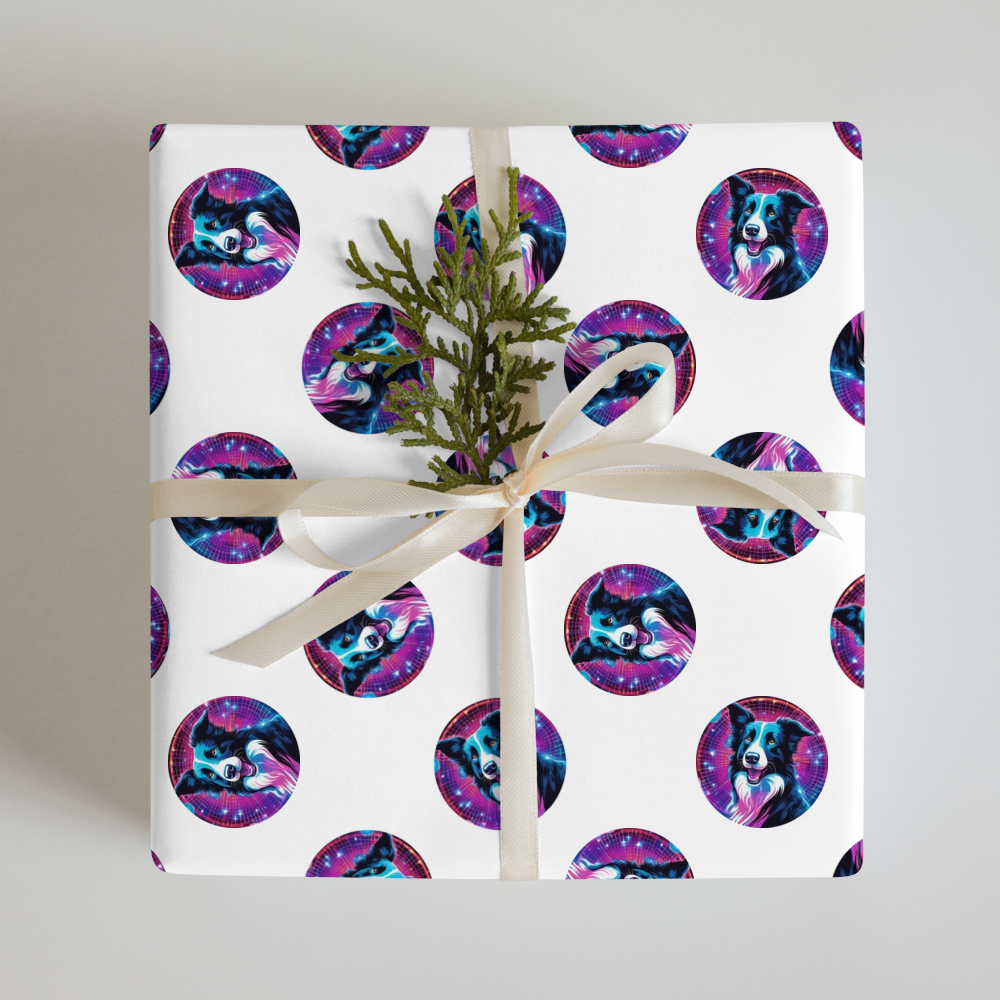 PugMug Custom Border Collie Wrapping Paper