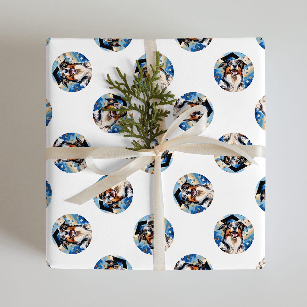 PugMug Custom Australian Shepherd Dog Wrapping Paper