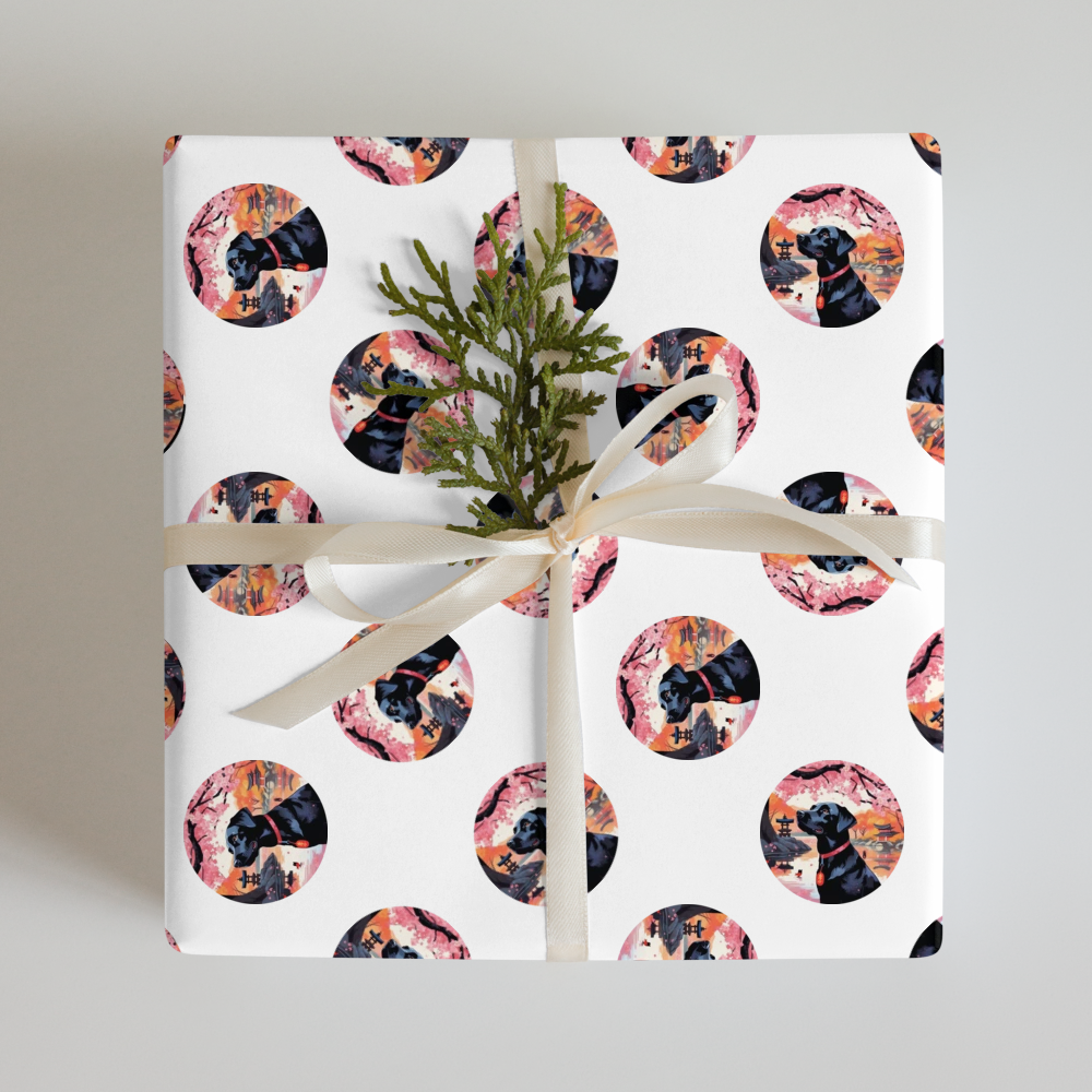PugMug Custom Black Labrador Retriever Wrapping Paper