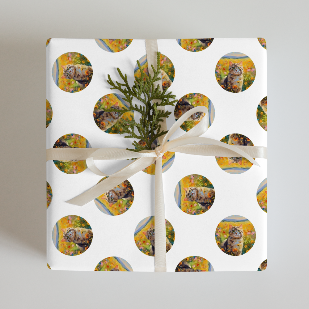 PugMug Custom Tabby Scottish Fold Cat Wrapping Paper