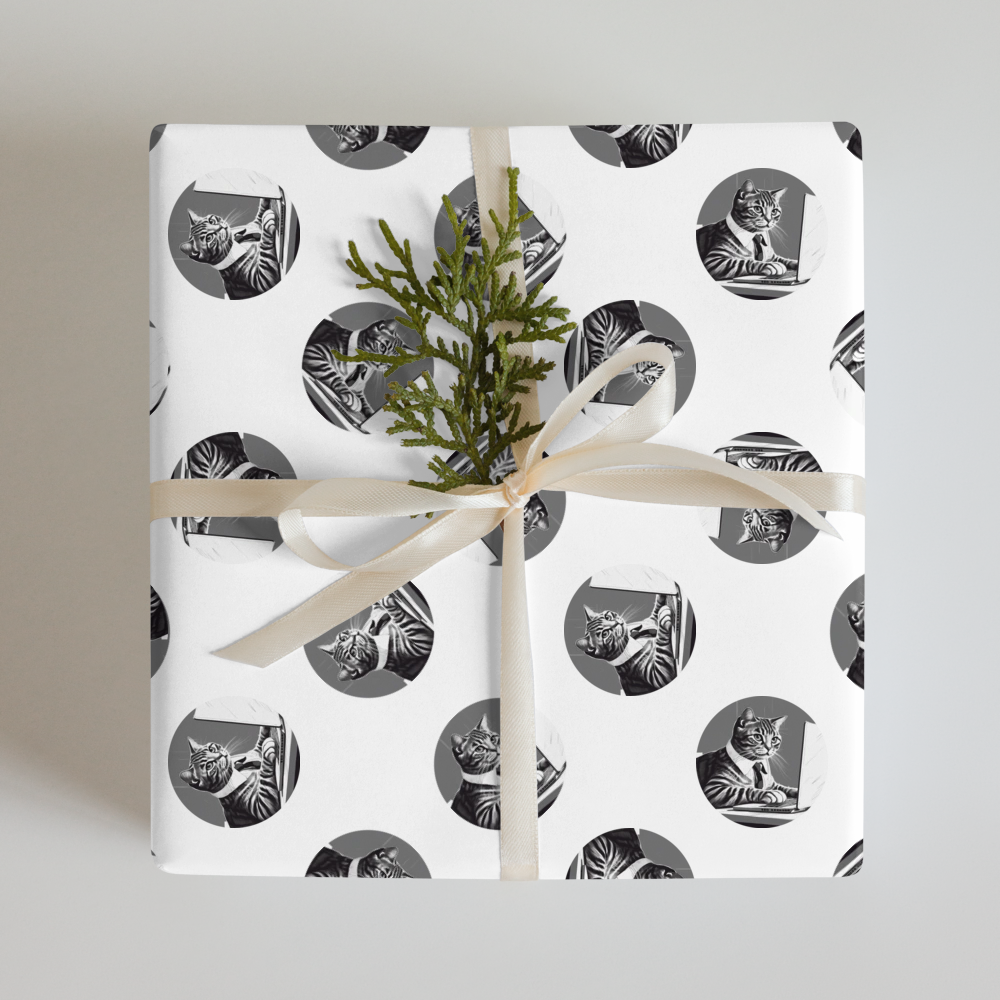 PugMug Custom Tabby Scottish Fold Cat Wrapping Paper