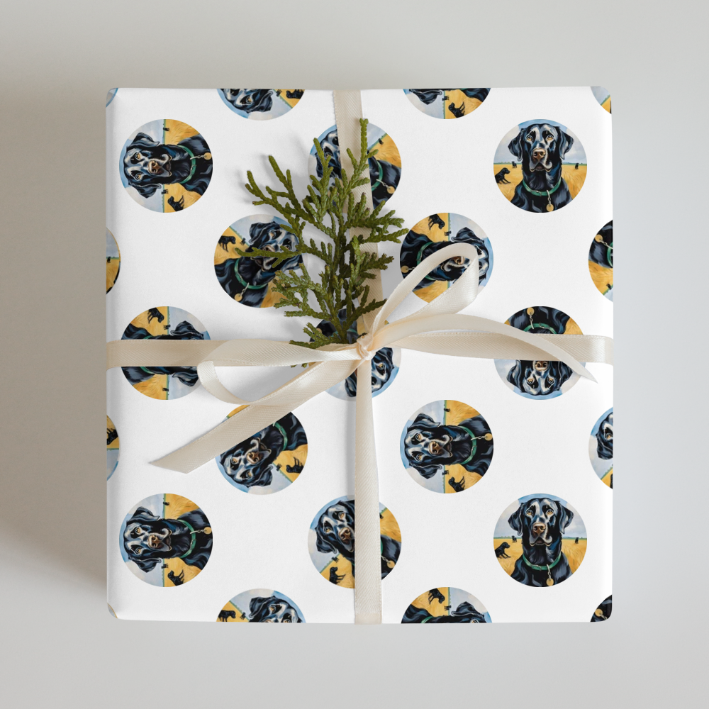 PugMug Custom Black Labrador Retriever Wrapping Paper