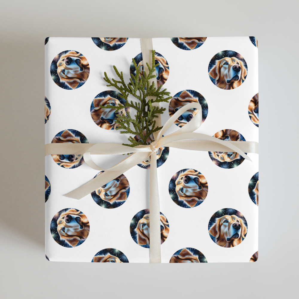PugMug Custom Golden Retriever Wrapping Paper