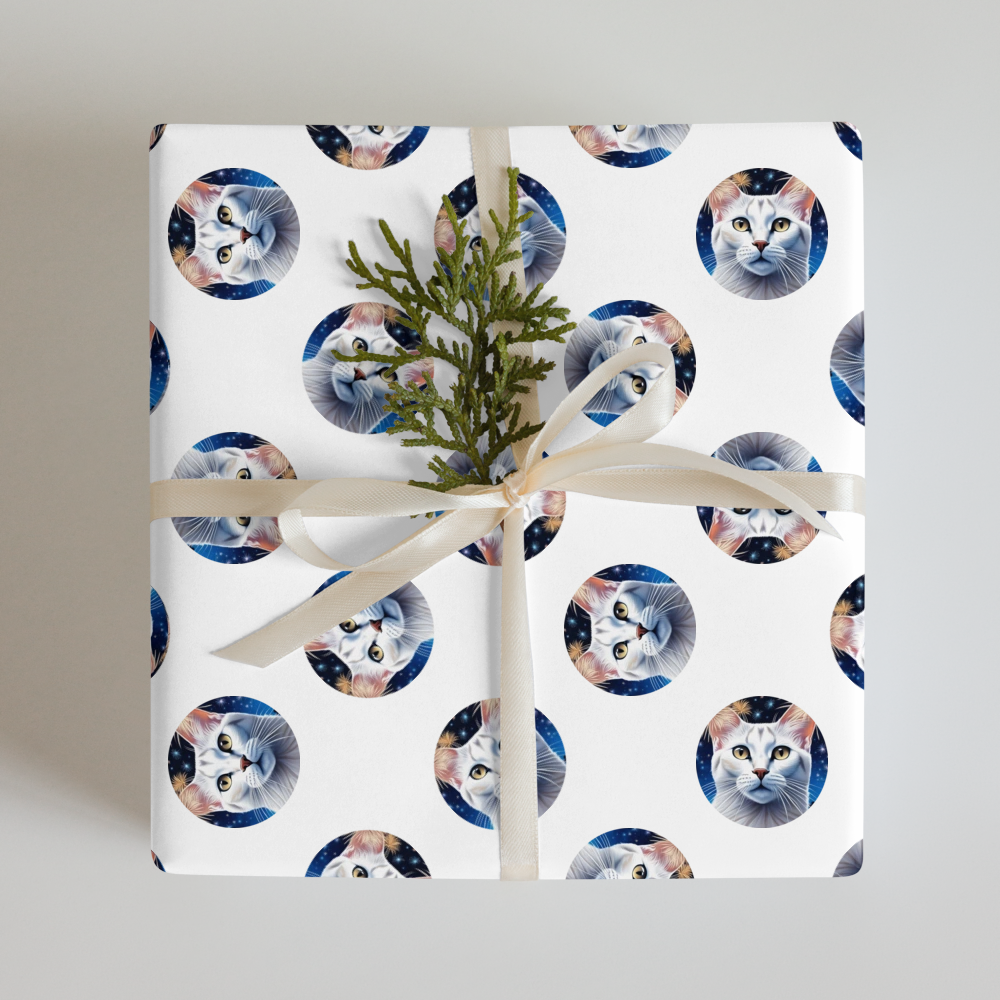 PugMug Custom White Abyssinian Cat Wrapping Paper