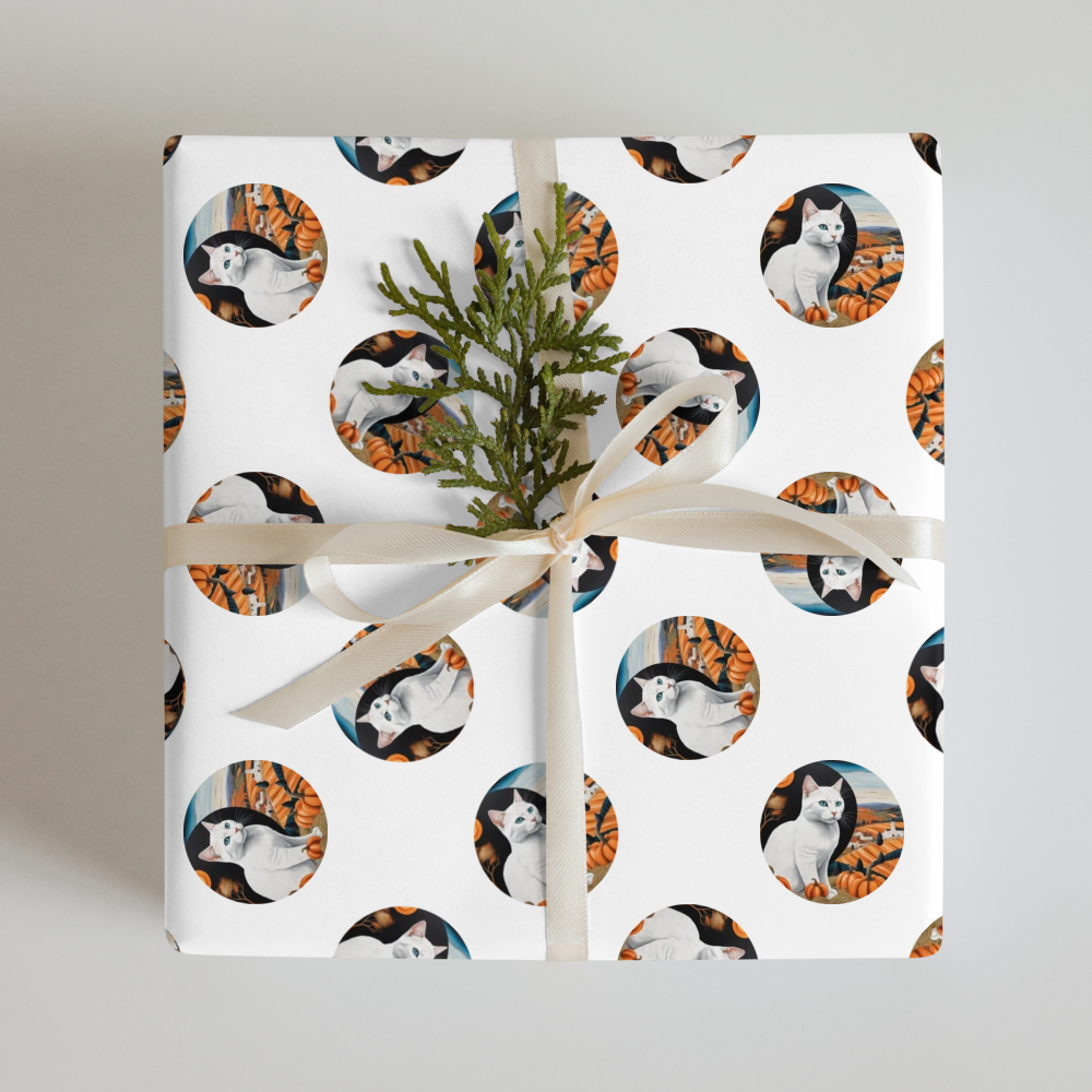 PugMug Custom White Companion Cat Wrapping Paper