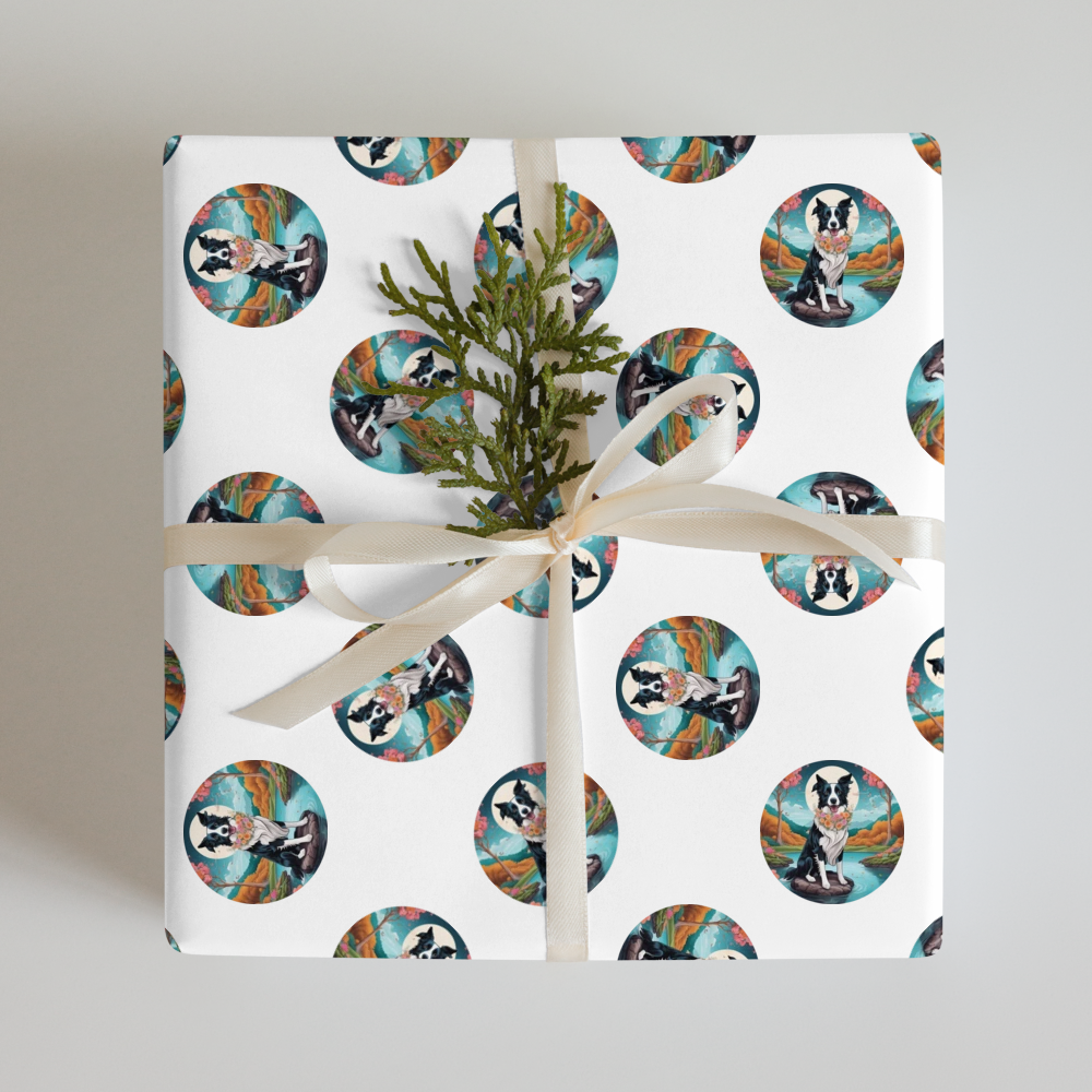 PugMug Custom Border Collie Wrapping Paper