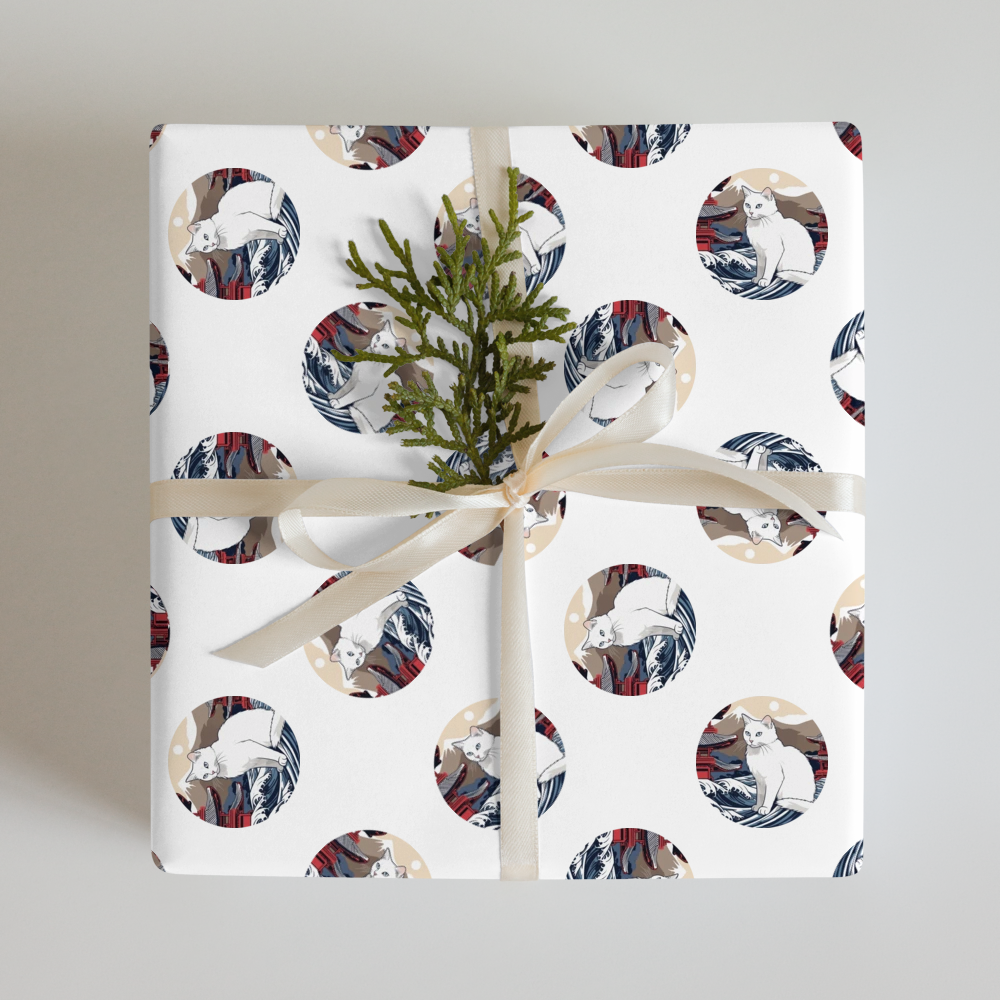 PugMug Custom White Companion Cat Wrapping Paper