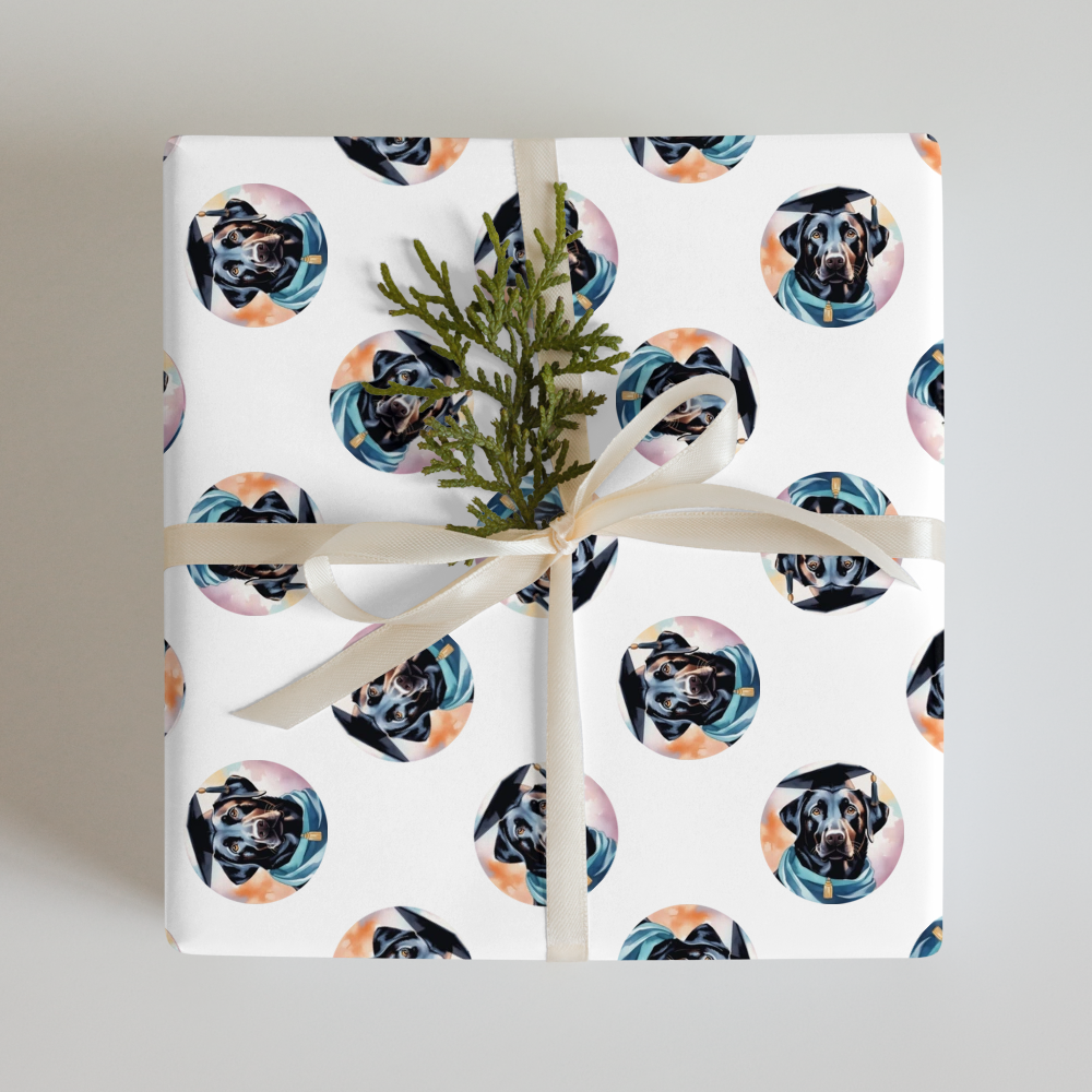 PugMug Custom Black Labrador Retriever Wrapping Paper