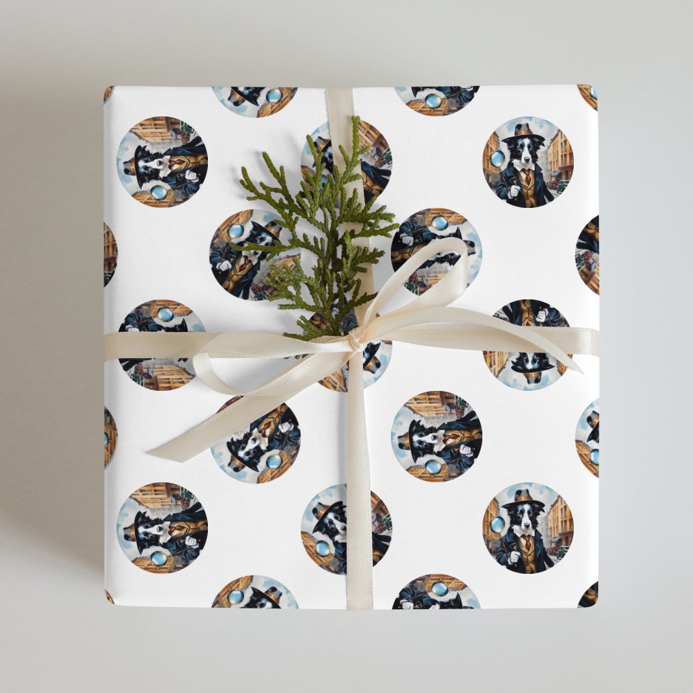 PugMug Custom Border Collie Wrapping Paper
