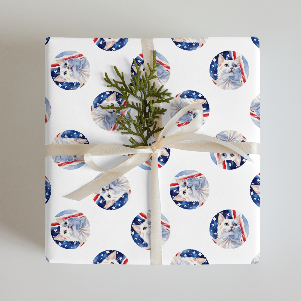 PugMug Custom White Companion Cat Wrapping Paper