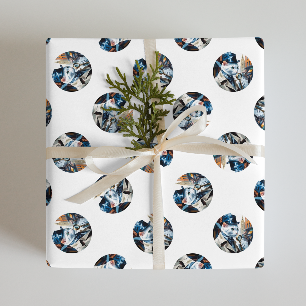 PugMug Custom White Companion Cat Wrapping Paper