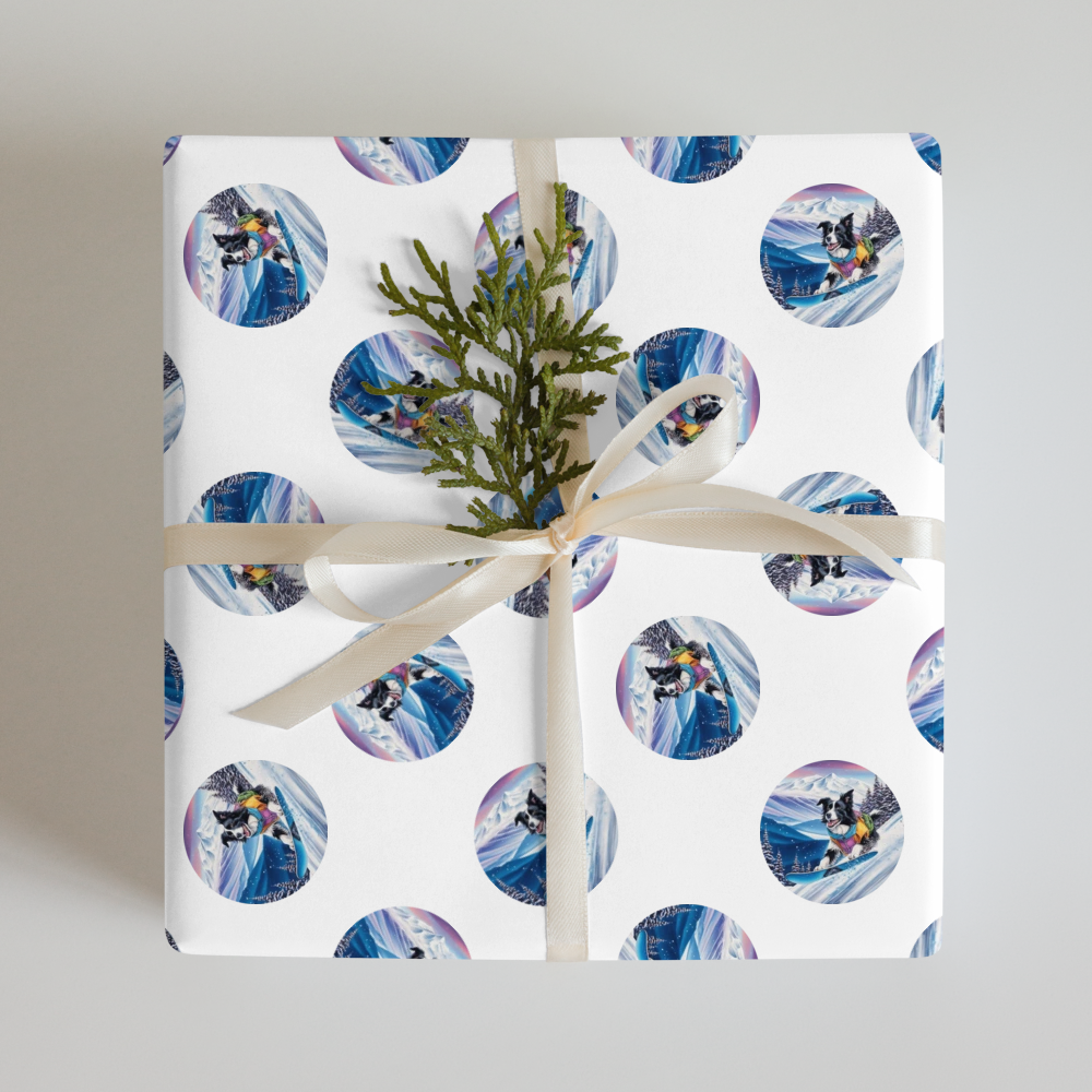 PugMug Custom Border Collie Wrapping Paper
