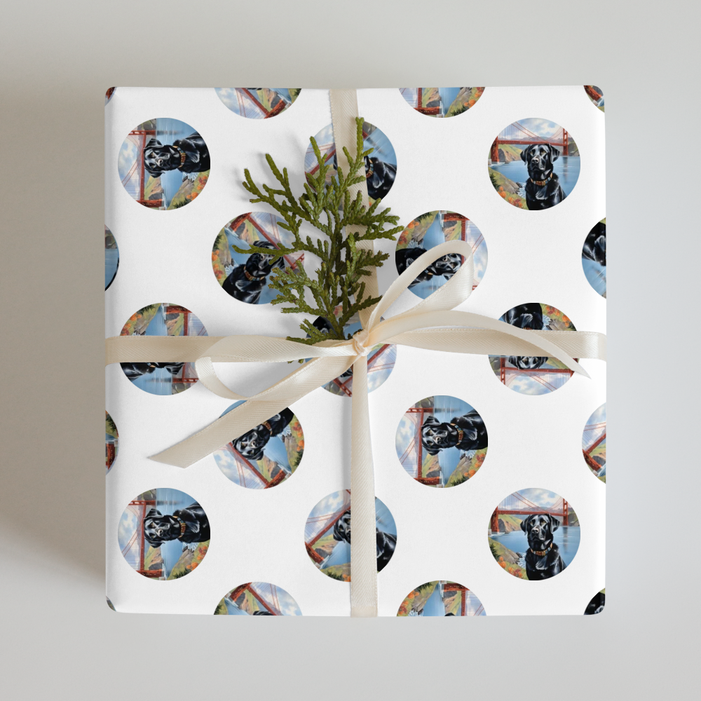 PugMug Custom Black Labrador Retriever Wrapping Paper