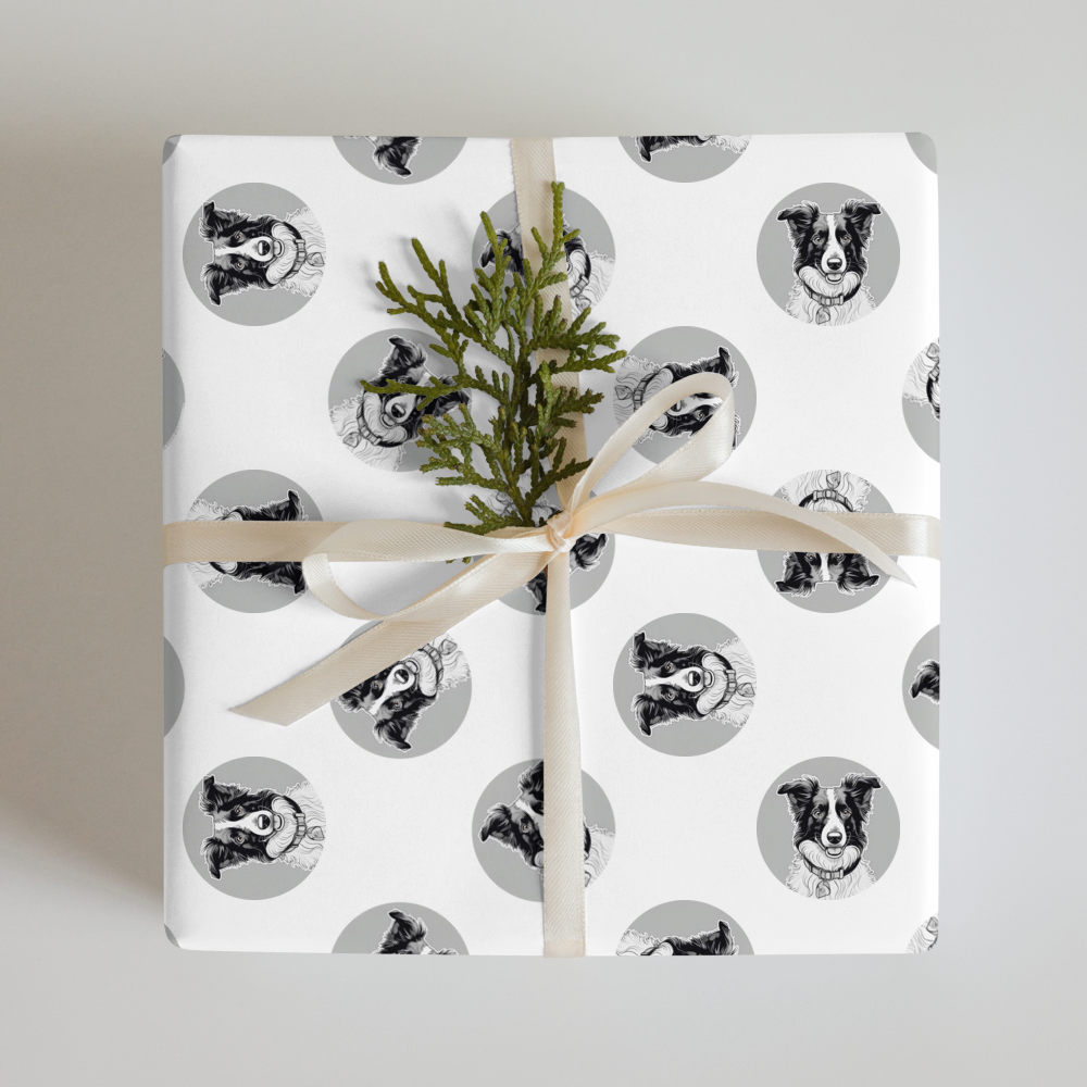 PugMug Custom Border Collie Wrapping Paper