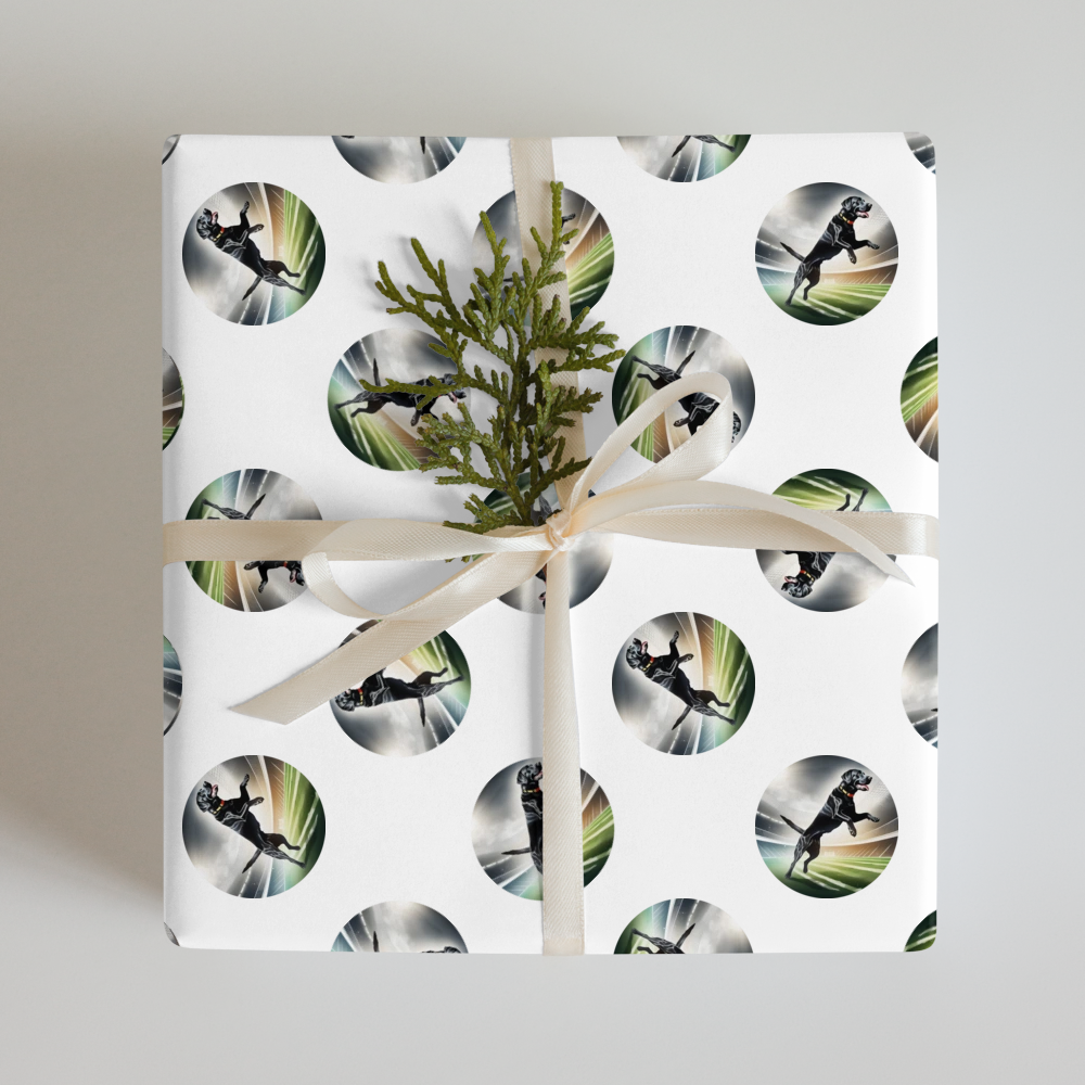 PugMug Custom Black Labrador Retriever Wrapping Paper