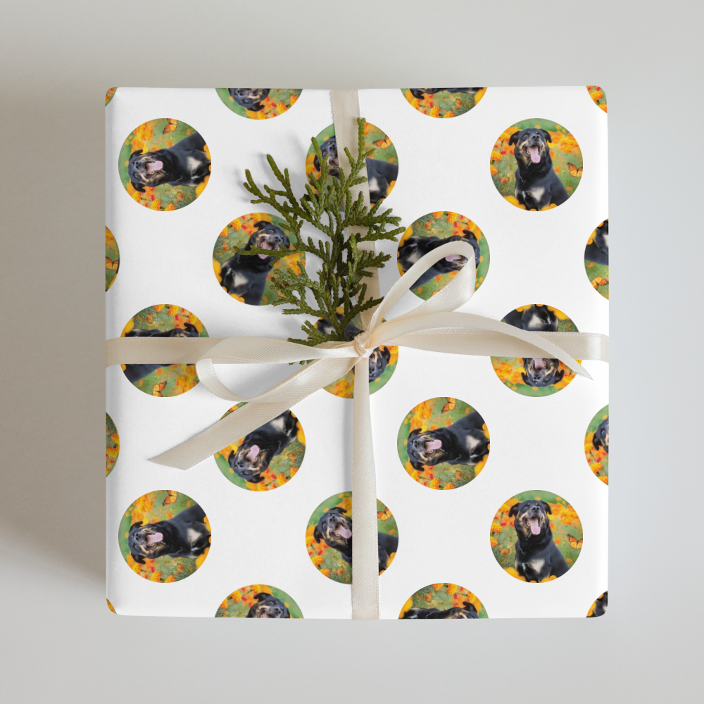 PugMug Custom Blue Wrapping Paper