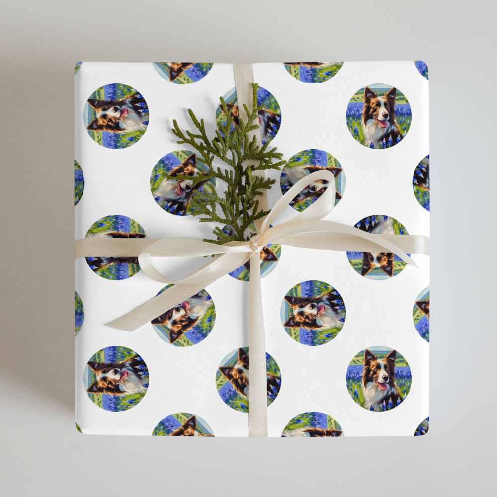 PugMug Custom Border Collie Wrapping Paper